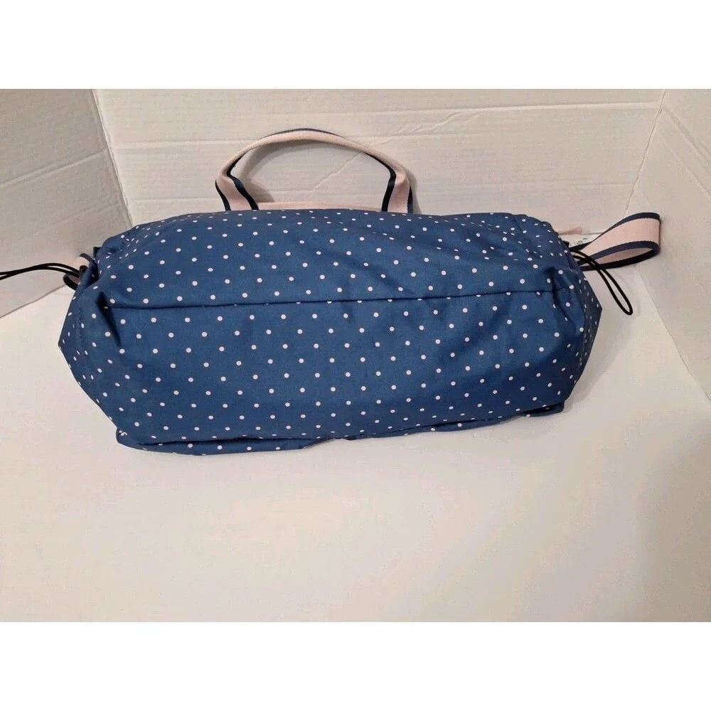 Matilda Jane The Essentials Diaper Bag Tote Navy Pink Polka Dot Travel Baby
